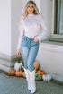 Star Embellished Sheer Mesh Long Sleeve Top